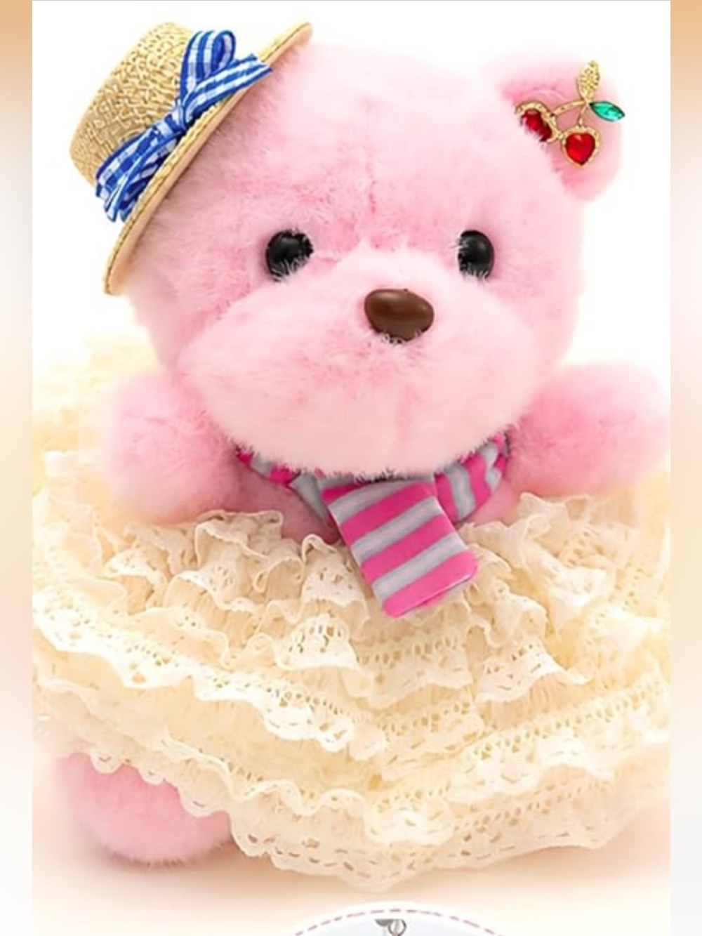Plush pink bear bag charm keychain new in box - Picture 5 of 7